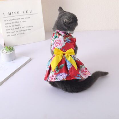 Cat Flower Dress with Bowknot - Image 3