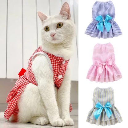 Striped and Plaid Cat Dress - Image 12