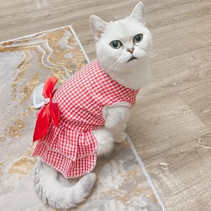 Striped and Plaid Cat Dress